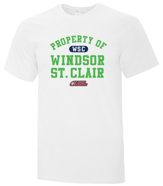 Property of Windsor St. Clair Basketball Adult Cotton T-Shirt with Printed logo