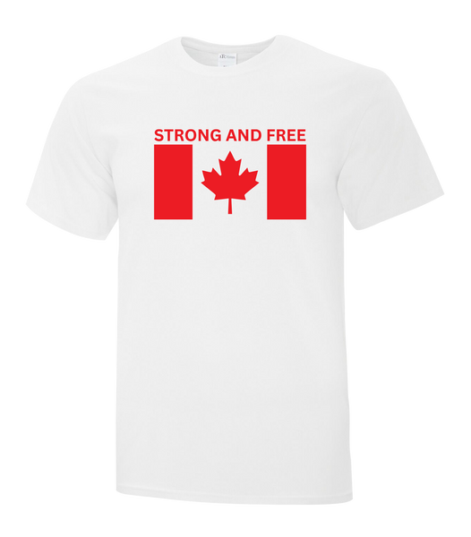 "Strong And Free" Adult Cotton T-Shirt with Printed logo