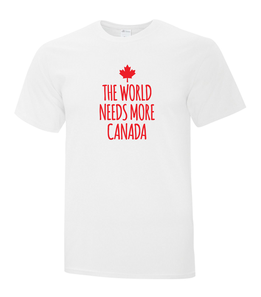 "The World Needs More Canada" Youth Cotton T-Shirt with Printed Logo