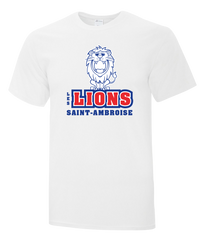 Saint Ambroise Les Lions Adult Cotton T-Shirt with Printed logo