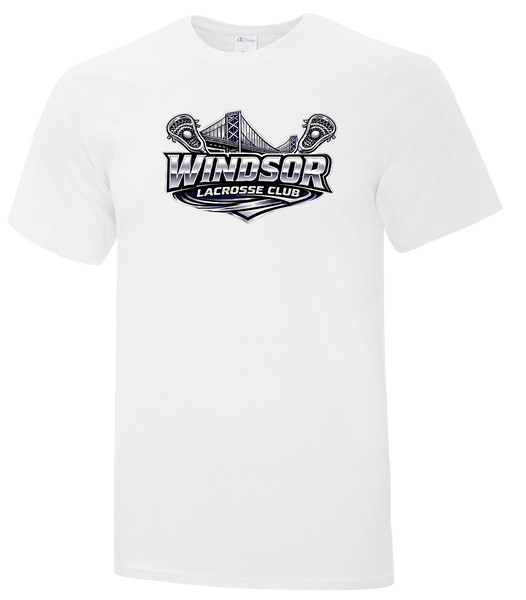 Windsor Lacrosse Club Adult Cotton T-Shirt with Printed Logo