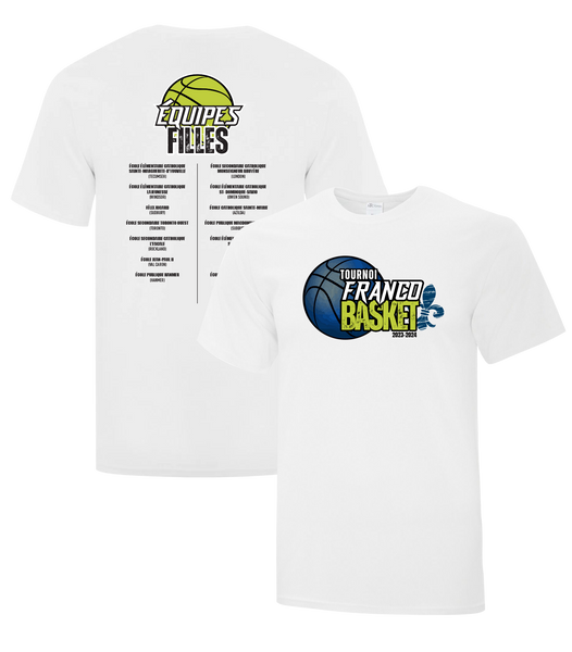 Tournoi Franco Basket 2023-2024 "Équipes Filles" Youth Cotton Tshirt with Full Colour Logo