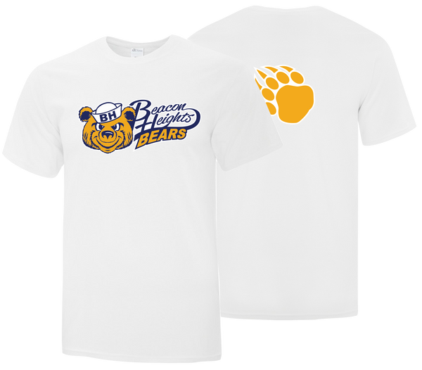 Beacon Heights Bears Youth Cotton T-Shirt with Printed Front & Back Logos