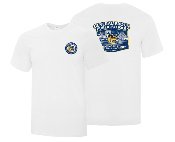 General Brock Public School Adult Cotton T-Shirt with Printed Front & Back Logos