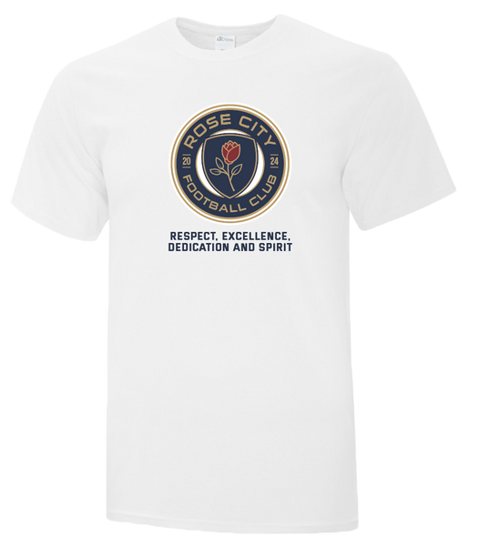Rose City Football Club Adult Cotton T-Shirt with Printed Logo