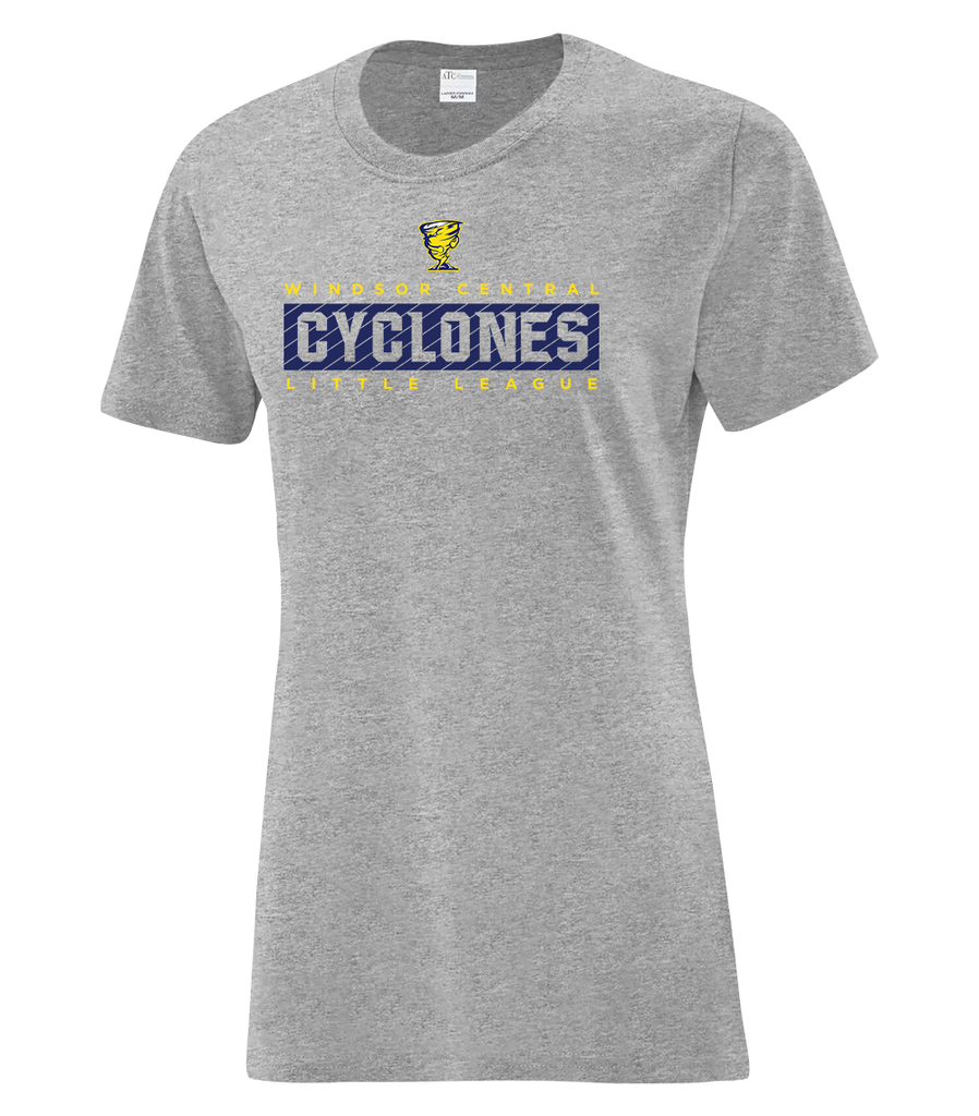 Cyclones Ladies Cotton T-Shirt with Printed Logo