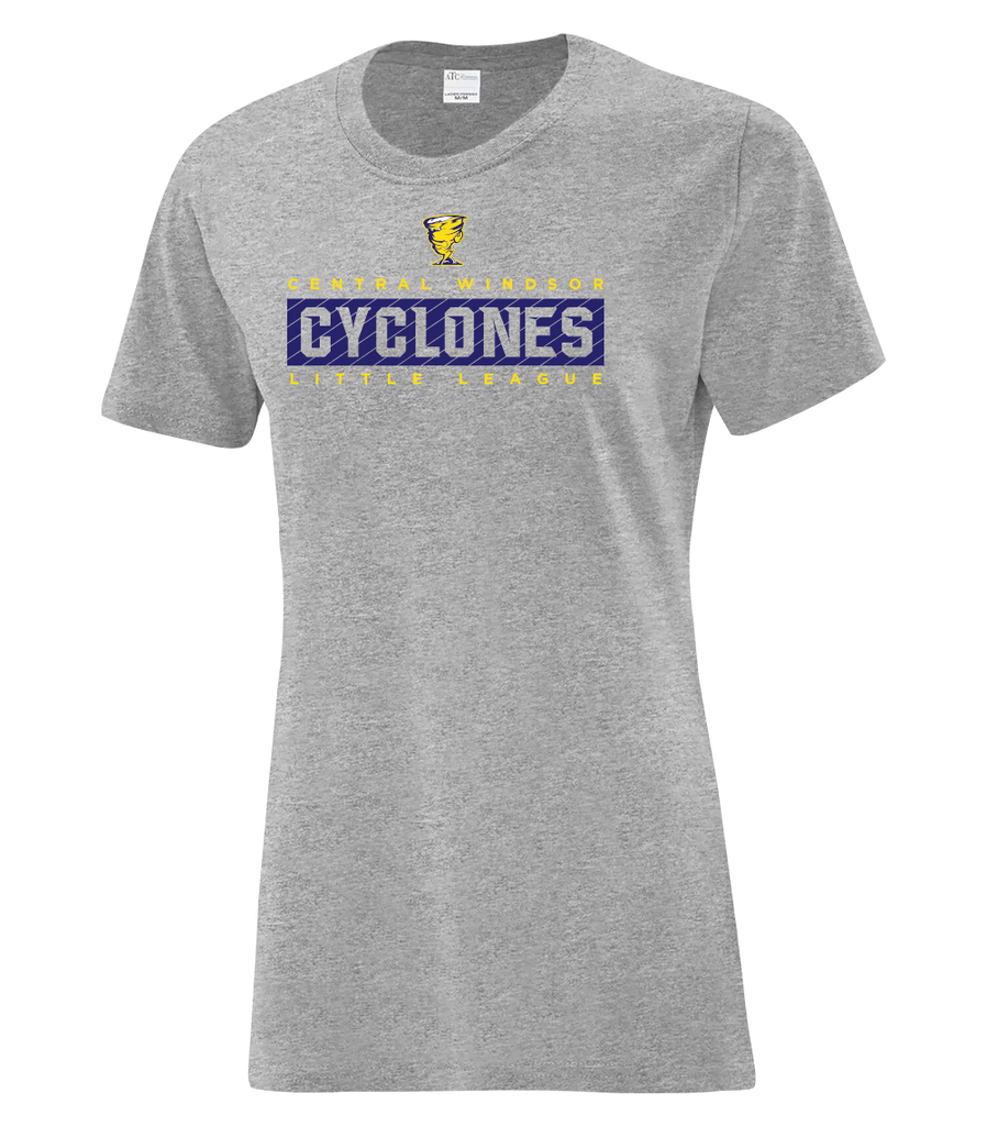 Cyclones Ladies Cotton T-Shirt with Printed Logo