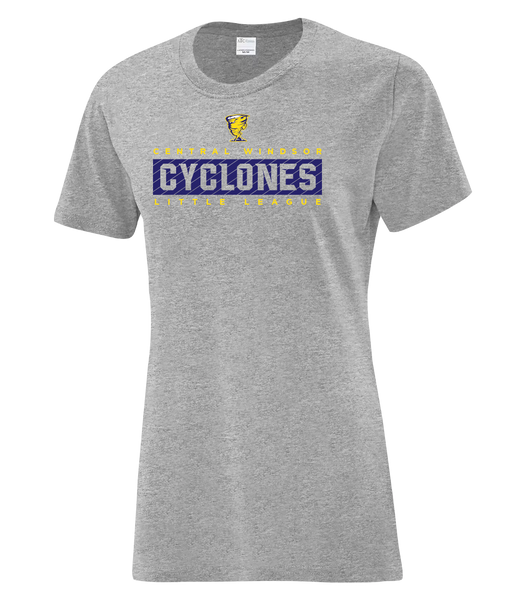 Cyclones Ladies Cotton T-Shirt with Printed Logo