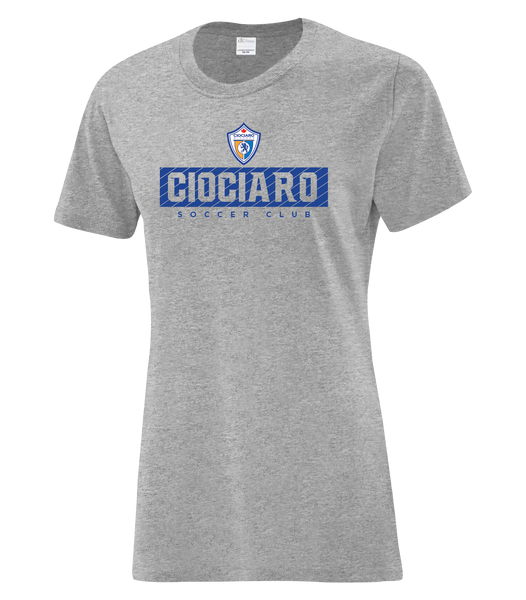 Ciociaro Soccer Club Block Letters Ladies Cotton T-Shirt with Printed logo