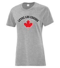"Levez les Coudes" Ladies Cotton T-Shirt with Printed Logo