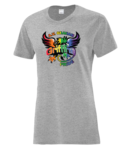 Griffins Pride Ladies Cotton T-Shirt with Printed logo