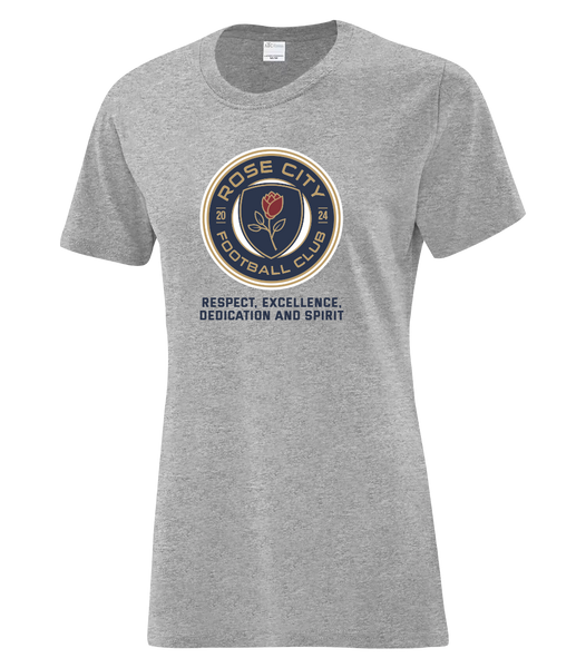 Rose City Football Club Ladies Cotton T-Shirt with Printed Logo