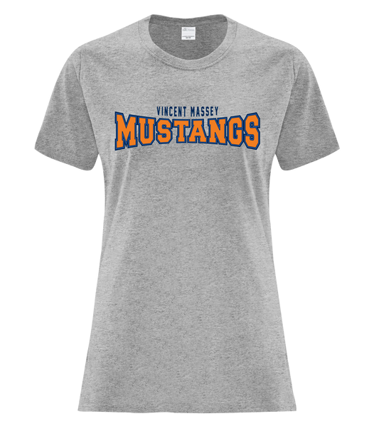 Vincent Massey Ladies Cotton T-Shirt with Printed Logo