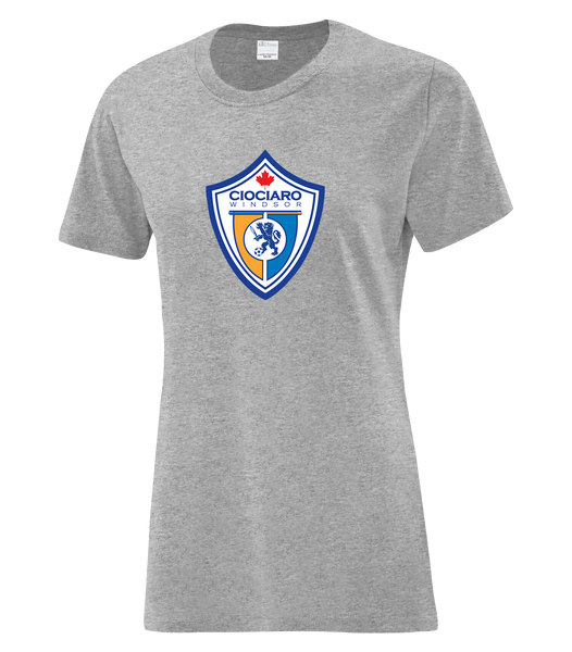 Ciociaro Soccer Crest Ladies Cotton T-Shirt with Printed logo
