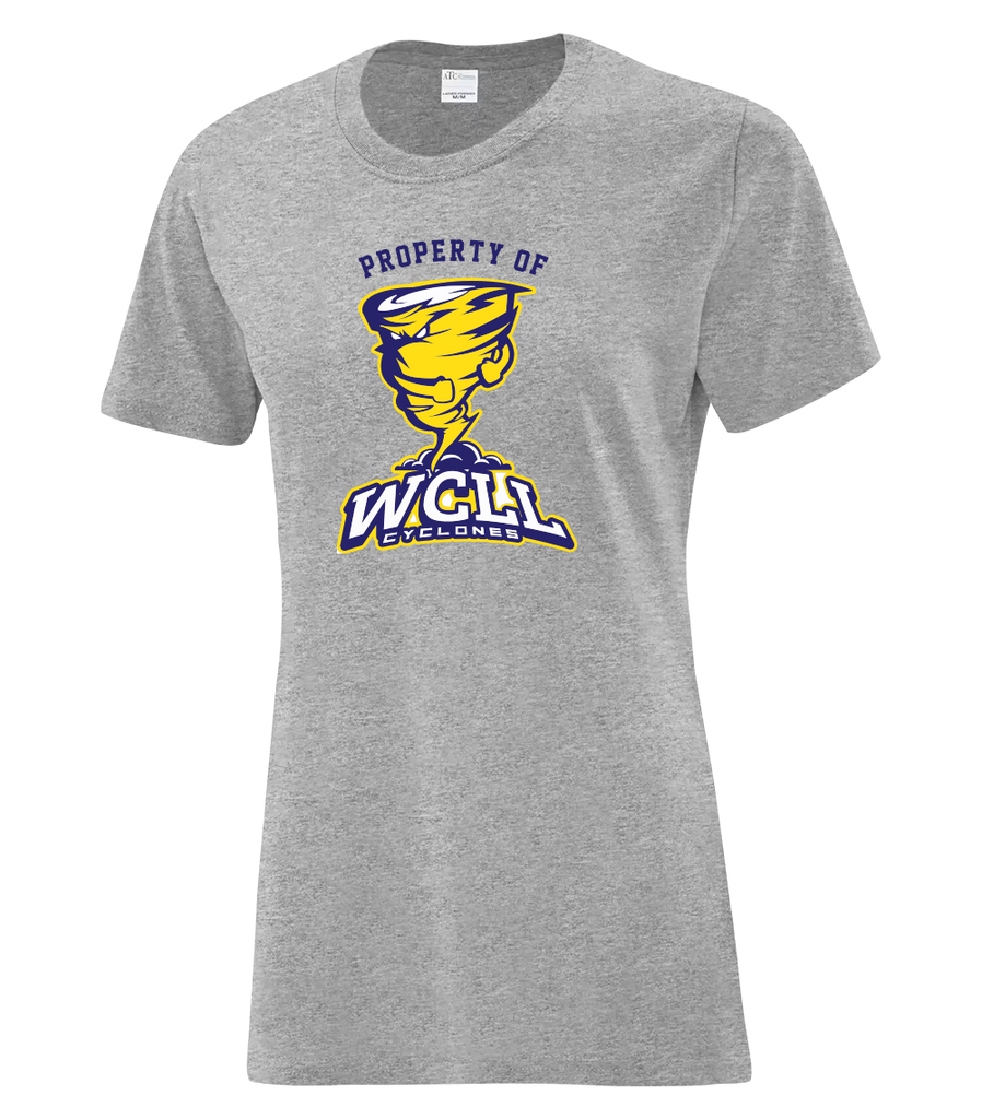 "Property of WCLL" Ladies Cotton T-Shirt with Printed Logo