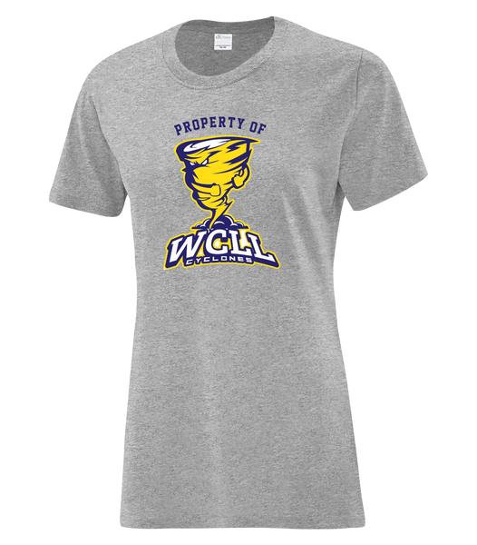 "Property of WCLL" Ladies Cotton T-Shirt with Printed Logo
