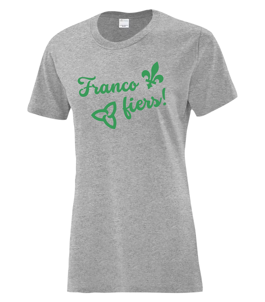 "Franco Fiers Script" Ladies Cotton T-Shirt with Printed logo