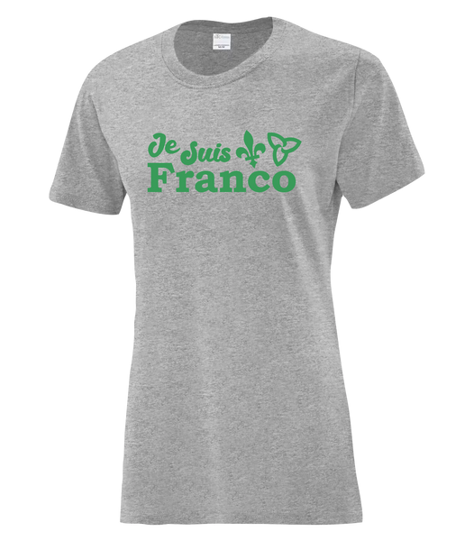 "Je Suis Franco" Ladies Cotton T-Shirt with Printed logo