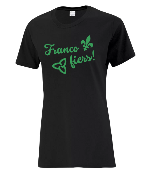"Franco Fiers Script" Ladies Cotton T-Shirt with Printed logo