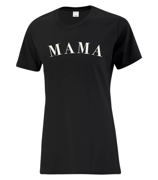 "Mama" Serif Ladies Cotton T-Shirt with Printed Logo