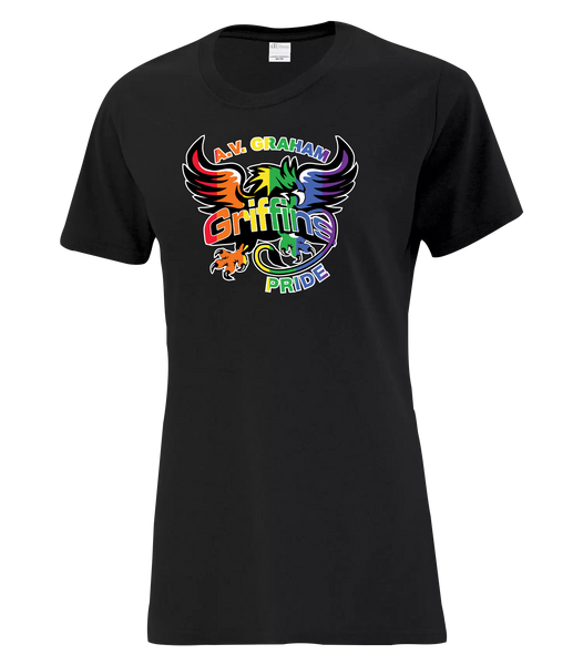Griffins Pride Ladies Cotton T-Shirt with Printed logo