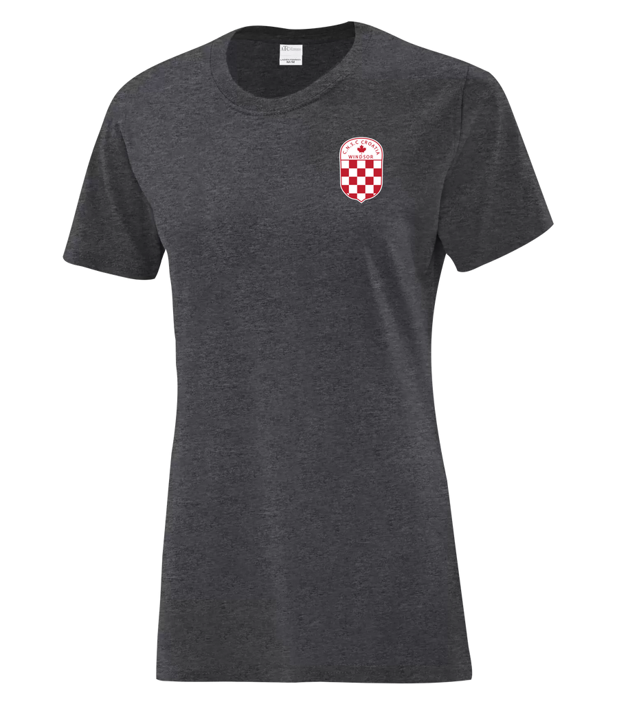 C.N.S.C. Windsor Croatia Ladies Cotton T-Shirt with Printed Left Chest Logo