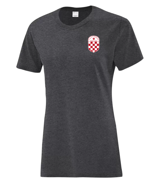 C.N.S.C. Windsor Croatia Ladies Cotton T-Shirt with Printed Left Chest Logo