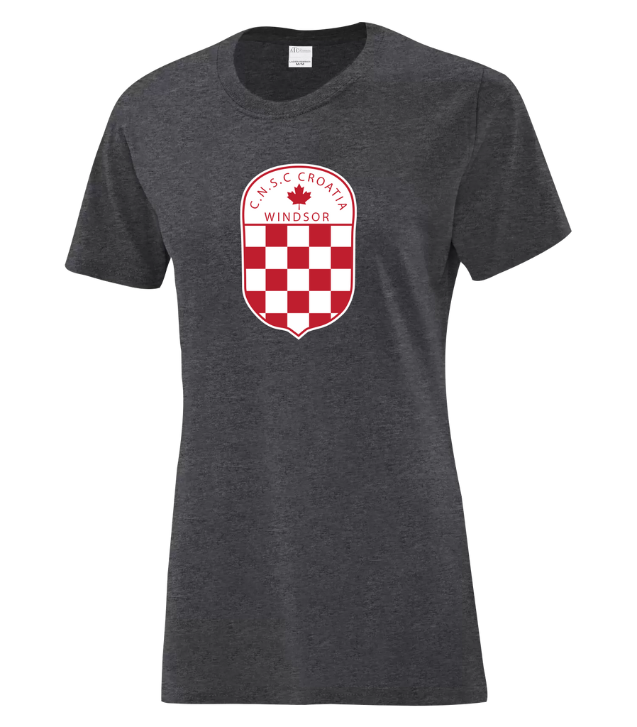 C.N.S.C. Windsor Croatia Ladies Cotton T-Shirt with Printed Logo