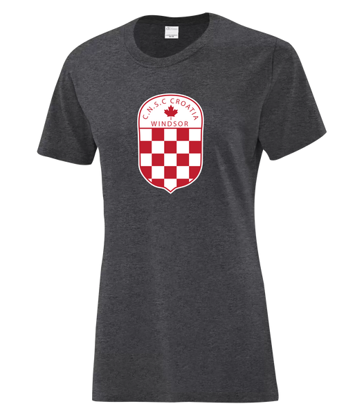 C.N.S.C. Windsor Croatia Ladies Cotton T-Shirt with Printed Logo