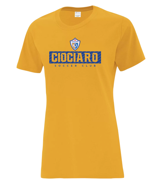 Ciociaro Soccer Club Block Letters Ladies Cotton T-Shirt with Printed logo