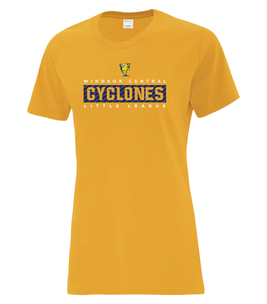Cyclones Ladies Cotton T-Shirt with Printed Logo