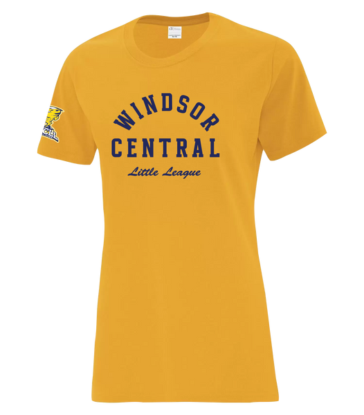 "Windsor Central Little League" Ladies Cotton T-Shirt with Printed Logo