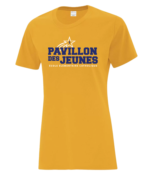 Pavillon Des Jeunes Ladies Cotton T-Shirt with Printed Logo