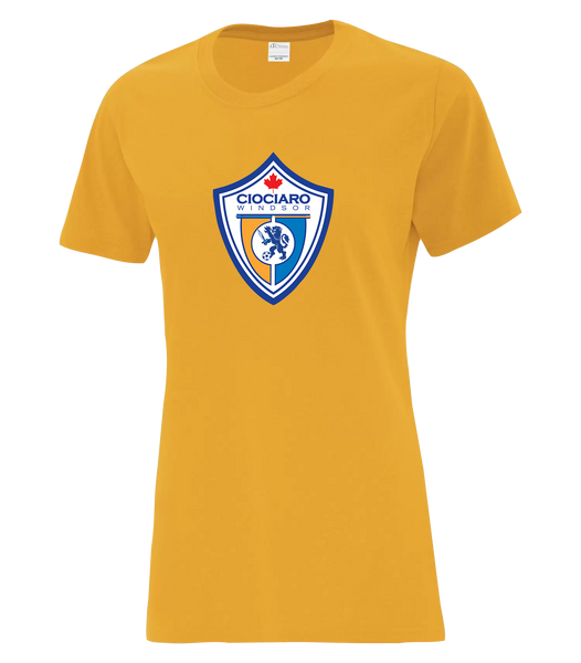 Ciociaro Soccer Crest Ladies Cotton T-Shirt with Printed logo