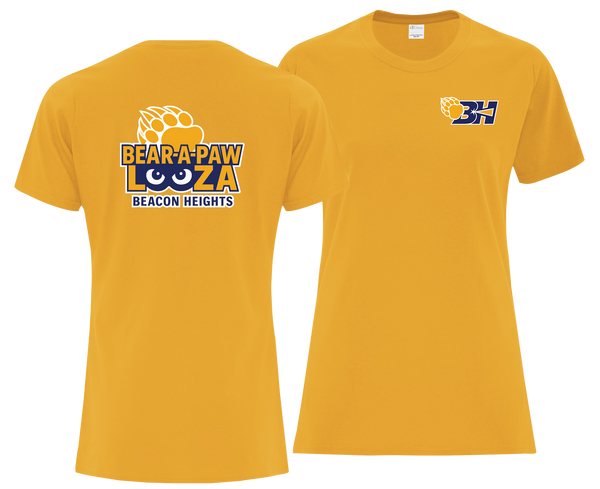 Bear-A-Paw-Looza Ladies Cotton T-Shirt with Printed Front & Back Logos