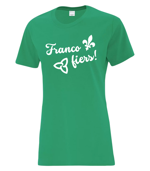 "Franco Fiers Script" Ladies Cotton T-Shirt with Printed logo