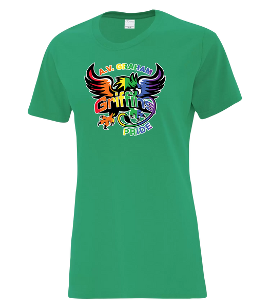 Griffins Pride Ladies Cotton T-Shirt with Printed logo