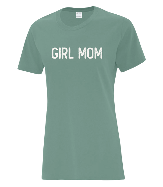 "Girl Mom" Ladies Cotton T-Shirt with Printed Logo