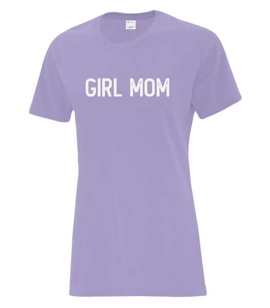 "Girl Mom" Ladies Cotton T-Shirt with Printed Logo