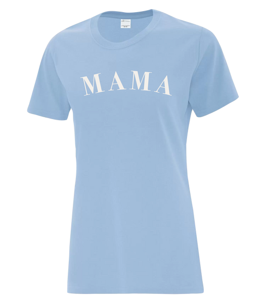 "Mama" Serif Ladies Cotton T-Shirt with Printed Logo