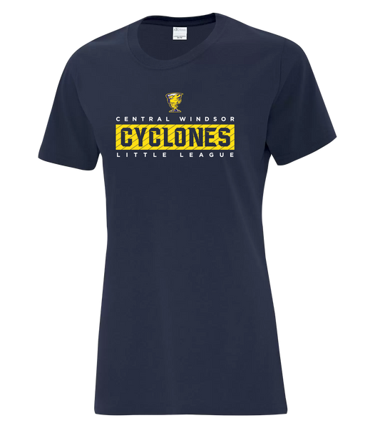 Cyclones Ladies Cotton T-Shirt with Printed Logo