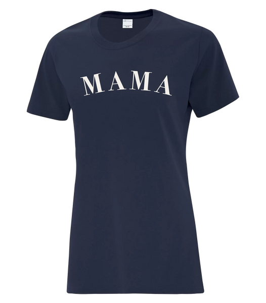"Mama" Serif Ladies Cotton T-Shirt with Printed Logo