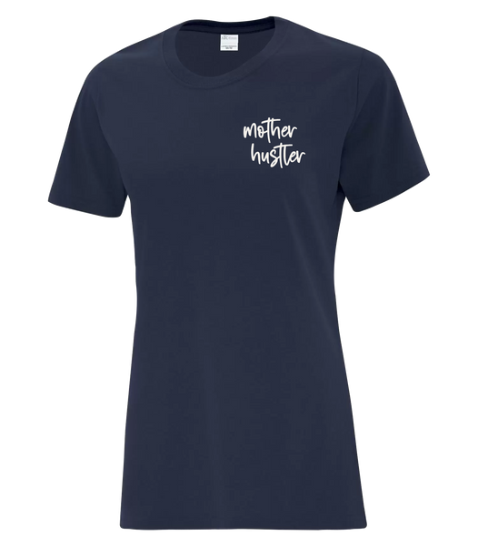 "Strong As A Mother" Serif Ladies Cotton T-Shirt with Printed Left Chest Logo