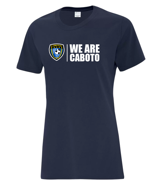 "We Are Caboto" Ladies Cotton T-Shirt with Printed logo