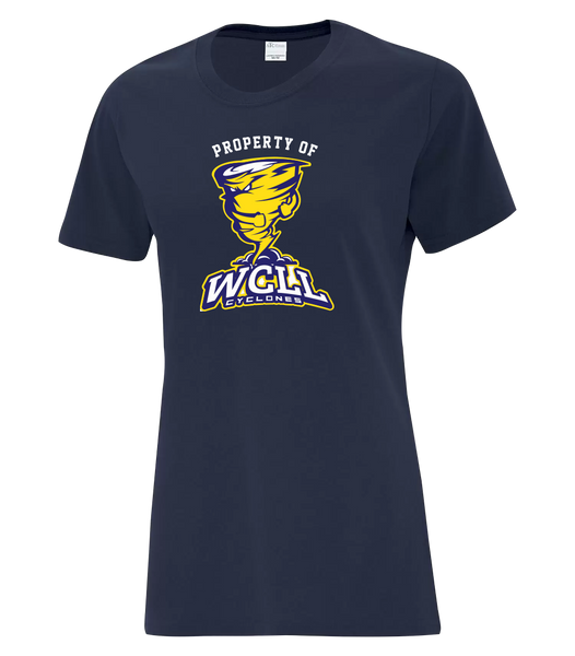 "Property of WCLL" Ladies Cotton T-Shirt with Printed Logo
