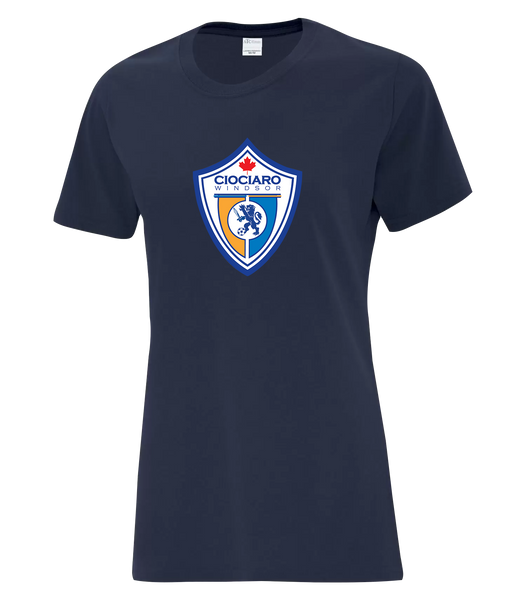 Ciociaro Soccer Crest Ladies Cotton T-Shirt with Printed logo