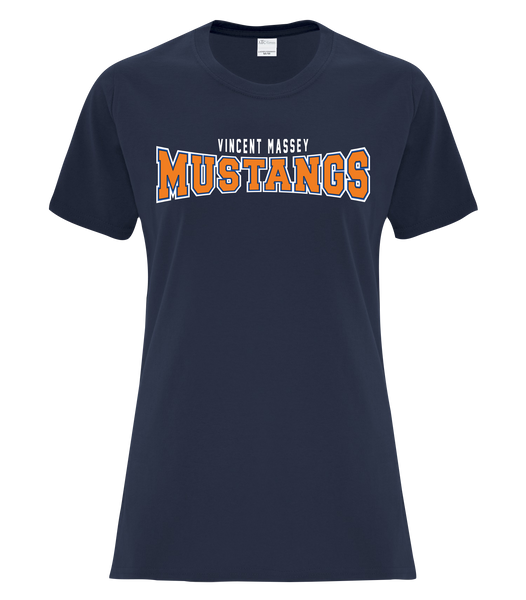 Vincent Massey Ladies Cotton T-Shirt with Printed Logo