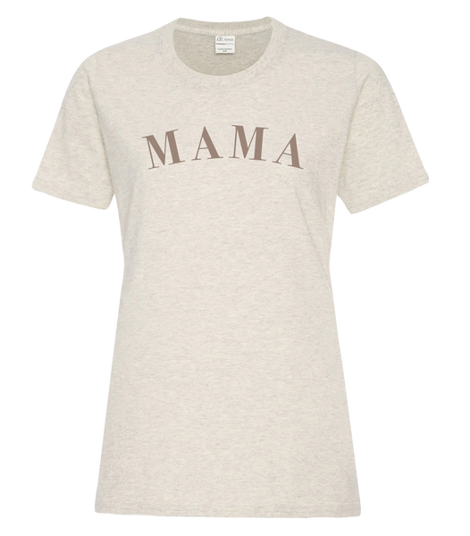 "Mama" Serif Ladies Cotton T-Shirt with Printed Logo
