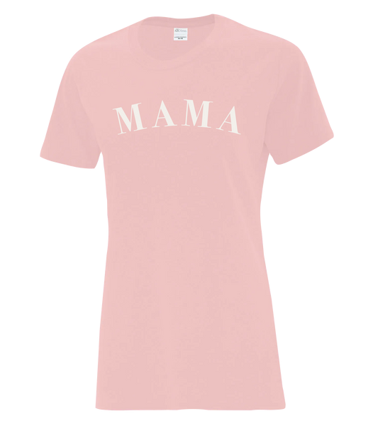 "Mama" Serif Ladies Cotton T-Shirt with Printed Logo