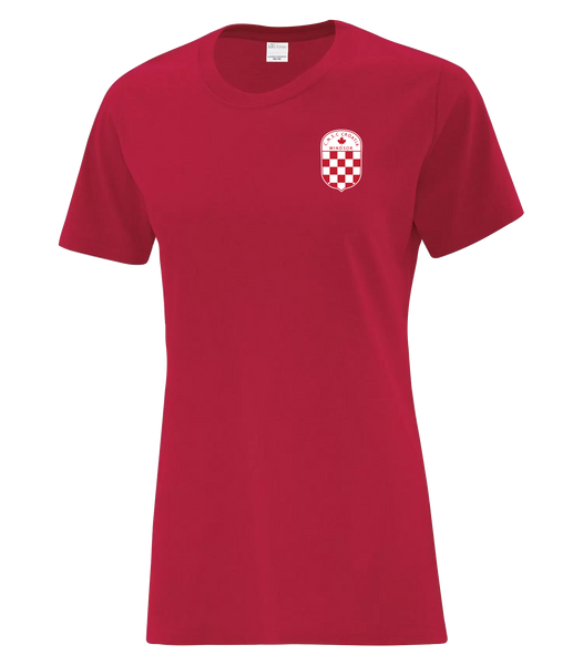 C.N.S.C. Windsor Croatia Ladies Cotton T-Shirt with Printed Left Chest Logo